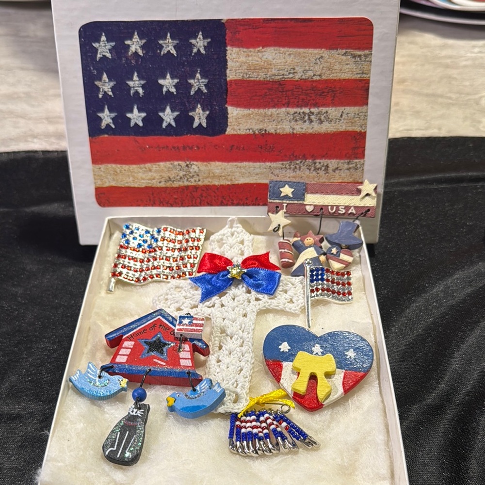 Patriotic Kids Accessory Set - Red, White, and Blue
